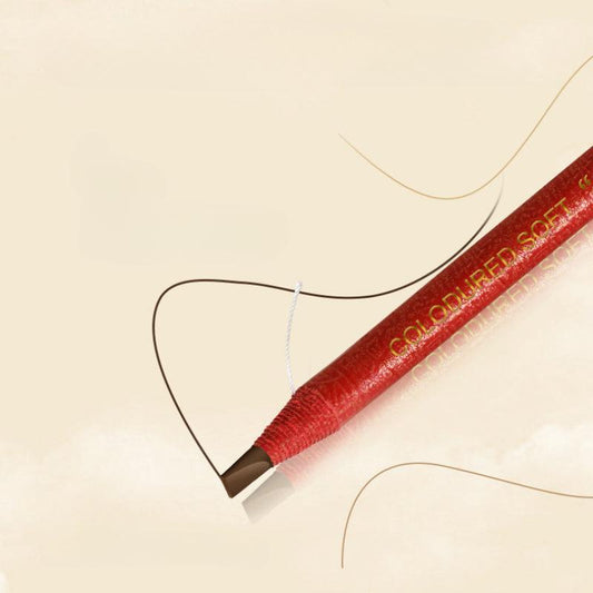 6pcs Rose Red Eyebrow Pencil Set Waterproof Smudge-proof Fade-resistant Formula