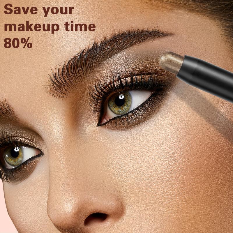 12-Color Eyeshadow Stick Pearly Highlighter Neutral Brown Eyes