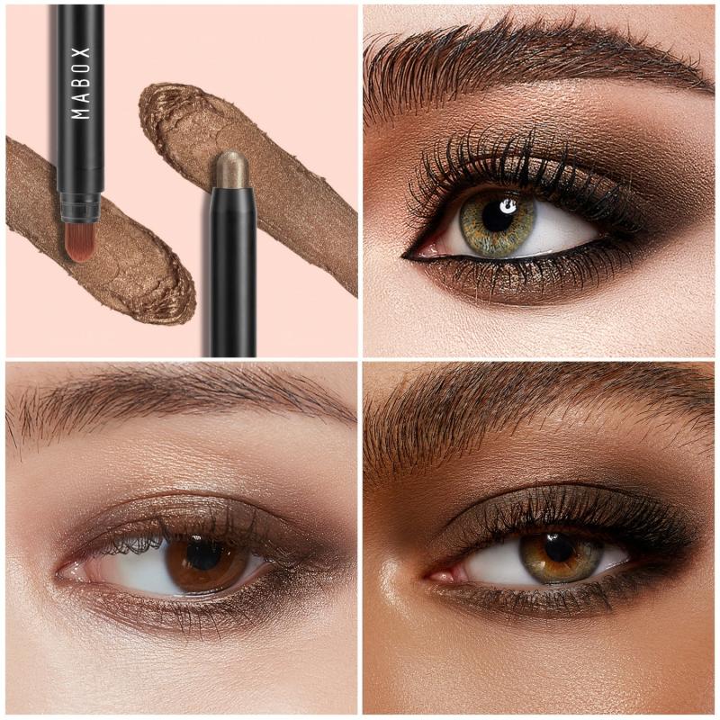 12-Color Eyeshadow Stick Pearly Highlighter Neutral Brown Eyes