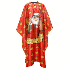 Christmas Pattern Hairdressing Apron Red Cloth Hair Cutting Tools