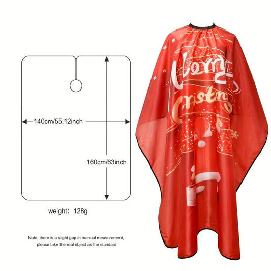 Christmas Pattern Hairdressing Apron Red Cloth Hair Cutting Tools