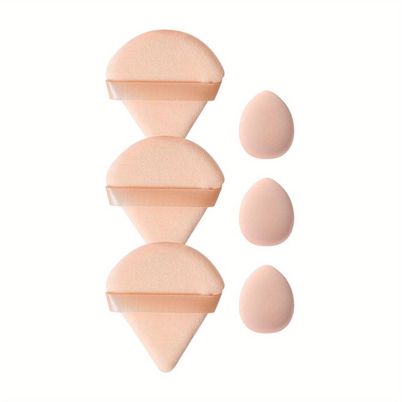 Powder Puff Kit 6pcs Triangle and Finger Puff Beauty Tool Set