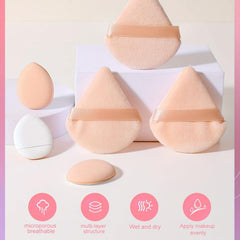 Powder Puff Kit 6pcs Triangle and Finger Puff Beauty Tool Set