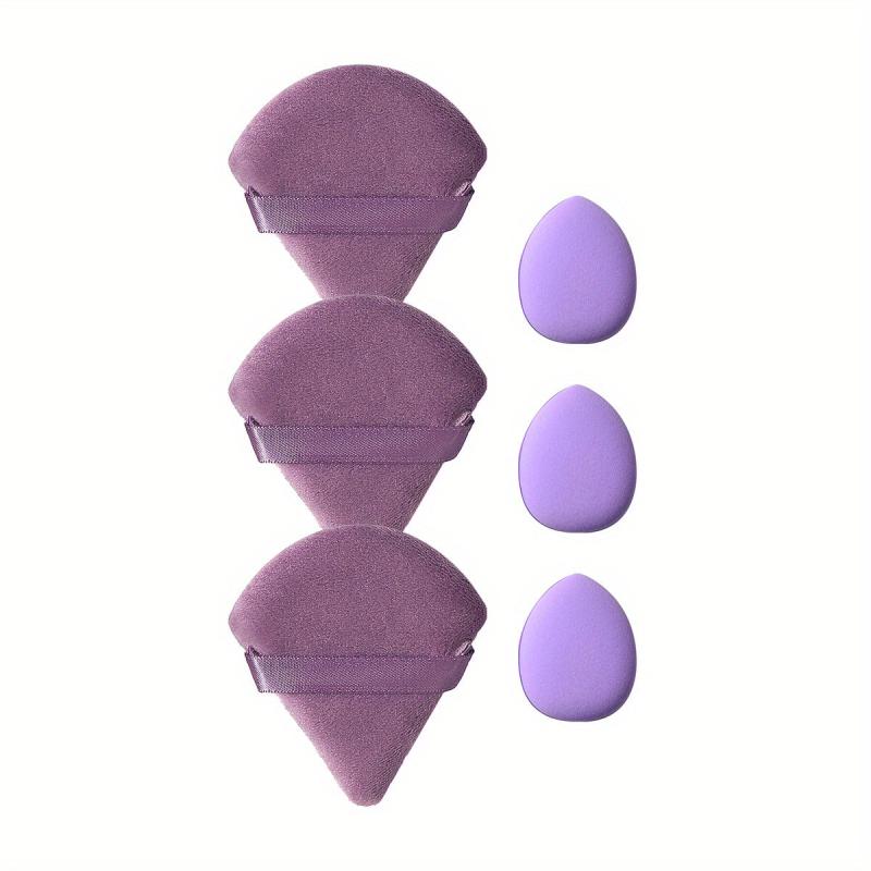 Powder Puff Kit 6pcs Triangle and Finger Puff Beauty Tool Set