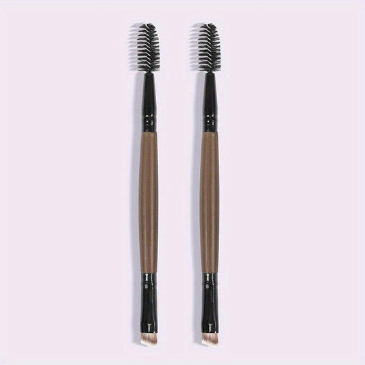 Makeup Brush Set for Eyebrow and Eyeliner, 2-in-1 Double Ended Design