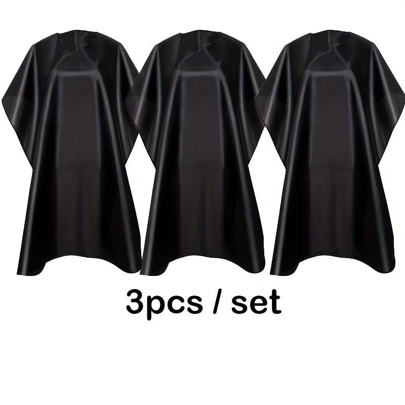3pcs Hairdressing Barber Cape Snap Closure Hair Cutting Cape