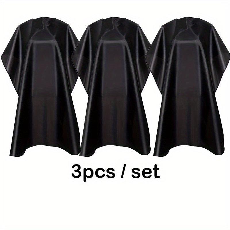 3pcs Hairdressing Barber Cape Snap Closure Hair Cutting Cape
