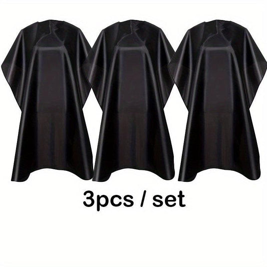 3pcs Hairdressing Barber Cape Snap Closure Hair Cutting Cape
