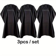 3pcs Hairdressing Barber Cape Snap Closure Hair Cutting Cape