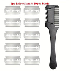 Hair Cutting Comb with 10pcs Blades for Styling, Thinning, and Trimming