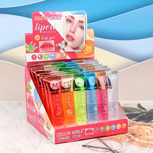 Hydrating Lip Gel With Vitamin E Rosehip Argan Mint Aloe Coconut Moisturizing