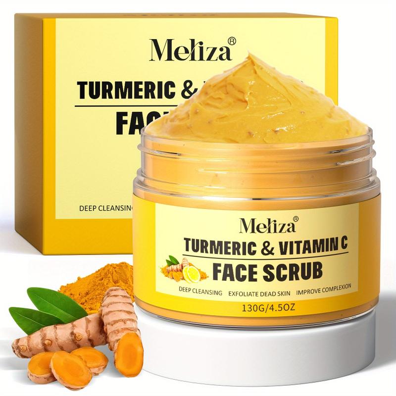Vitamin C Turmeric Face Scrub Exfoliates Acne Dark Spots