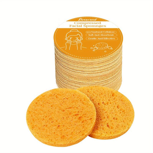 50pcs Wooden Paddle Sponge Face Wash Puff Makeup Remover Powder Puff
