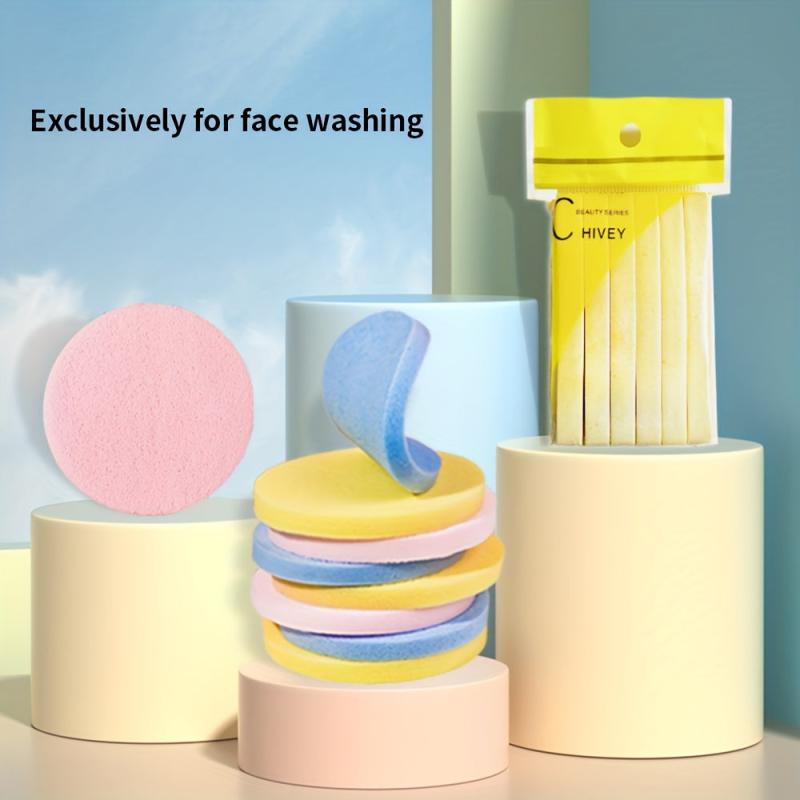 12pcs Face Cleansing Sponge Puff Wood Pulp Clean Face Thicken Remove Makeup