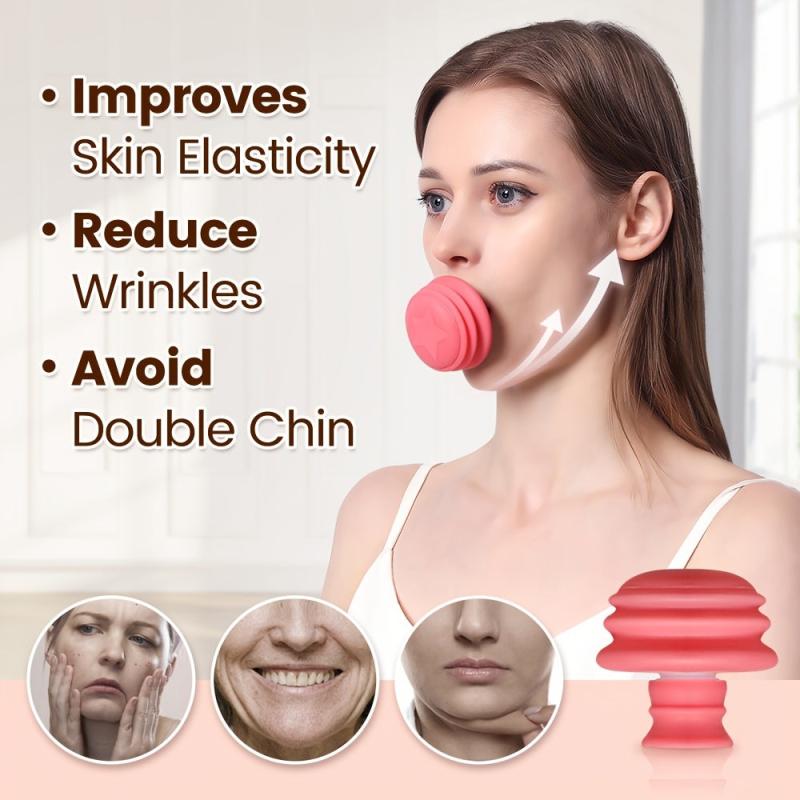 Pink Jaw Face Neck Toning Exerciser For Women V Shape Double Chin Instrument