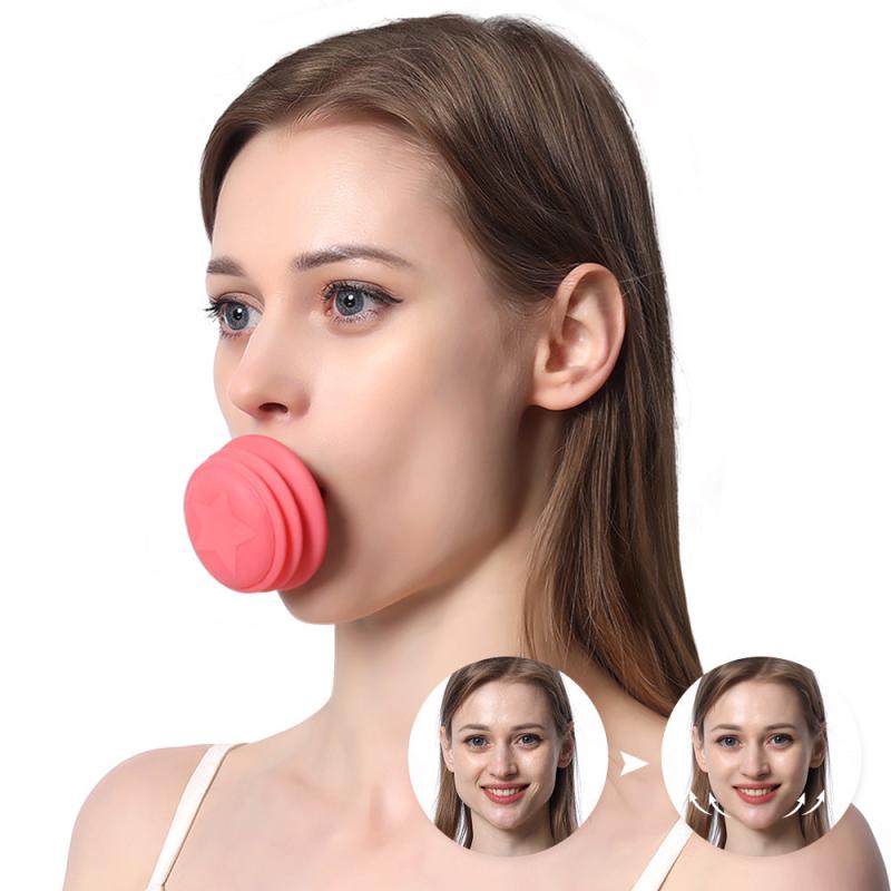 Pink Jaw Face Neck Toning Exerciser For Women V Shape Double Chin Instrument