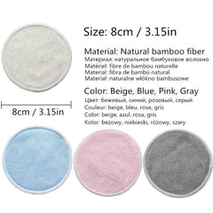 12Pcs Reusable Cotton Pads Makeup Remover Washable Bamboo Make Up Pads