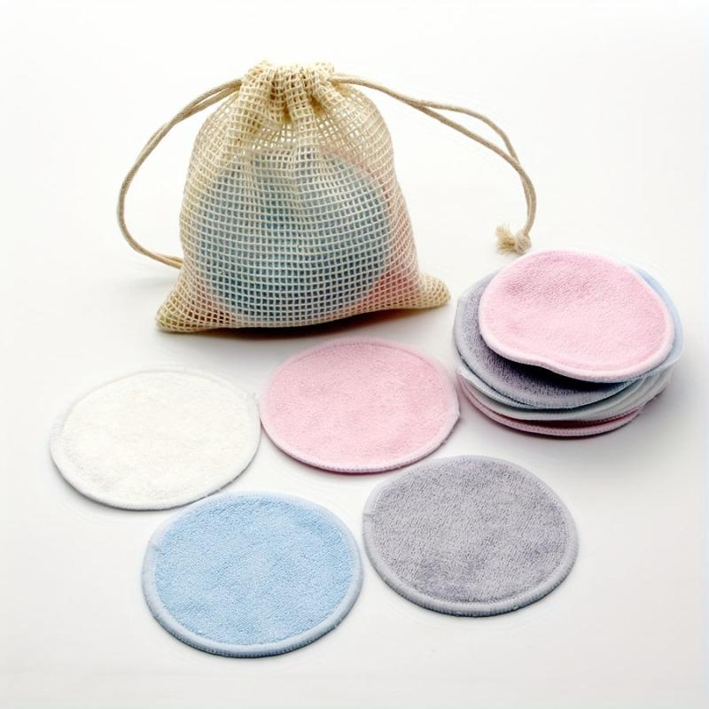 12Pcs Reusable Cotton Pads Makeup Remover Washable Bamboo Make Up Pads