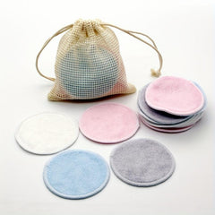 12Pcs Reusable Cotton Pads Makeup Remover Washable Bamboo Make Up Pads