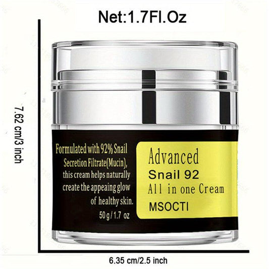 Snail Mucin Moisturizer 1.7 Oz Gel Cream for Dry & Sensitive Skin