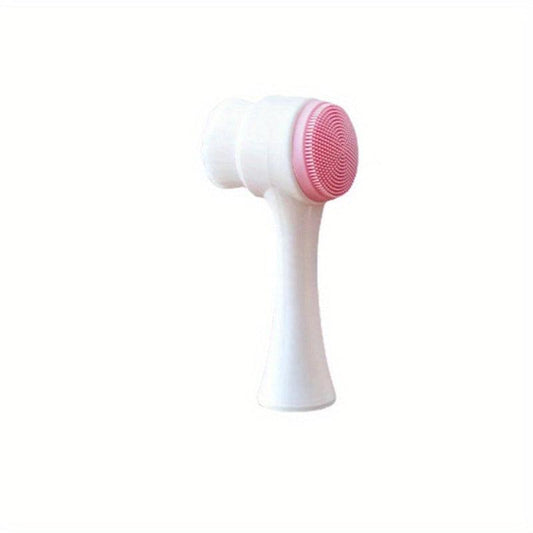3D Bilateral Silicone Facial Cleanser Brush Soft Bristles - Men and Women
