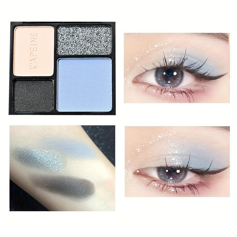 Shimmer Glitter Eyeshadow Palette Cold Tone Matte Pearly Eye Makeup