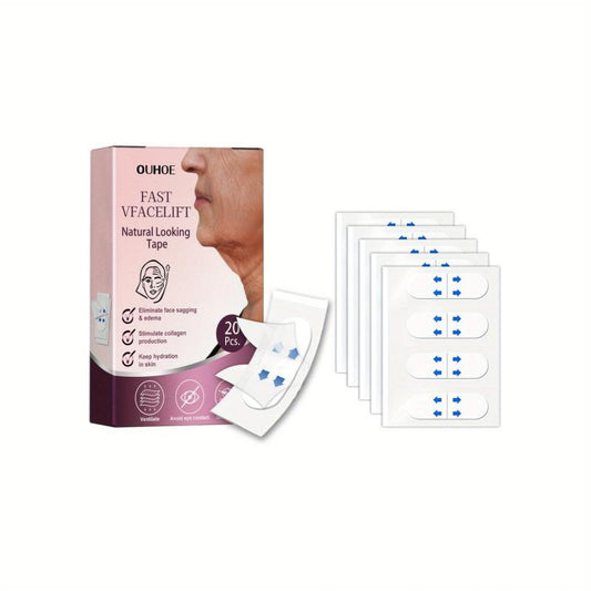 Facial Lift Strips 20pcs, Fade Fine Lines, Firming and Anti-Aging Face Patches