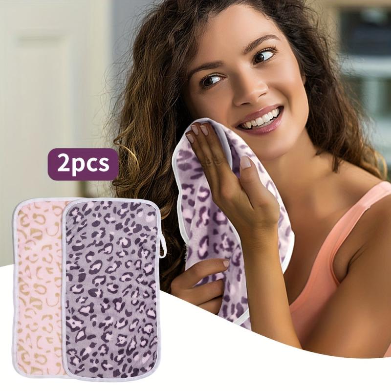 2 Pack Leopard Printed Makeup Remover Towel for All Skin Types
