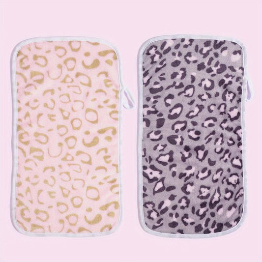 2 Pack Leopard Printed Makeup Remover Towel for All Skin Types