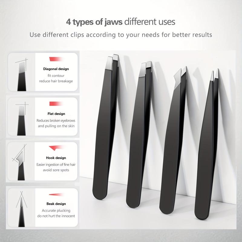 4-Piece Tweezers Set Professional Precision Alloy Tweezers