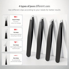 4-Piece Tweezers Set Professional Precision Alloy Tweezers