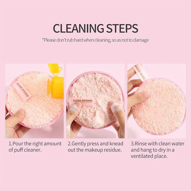 3 Pcs Natural Facial Powder Puffs Reusable Makeup Remover Pads