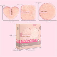 3 Pcs Natural Facial Powder Puffs Reusable Makeup Remover Pads