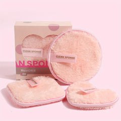 3 Pcs Natural Facial Powder Puffs Reusable Makeup Remover Pads