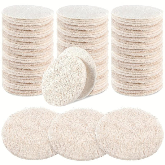 Natural Loofah Sponge Exfoliating Face Pads - Pack of 40