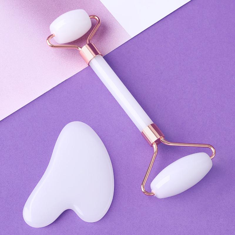 Facial Jade Roller Massager Package Scraper Beauty Tool