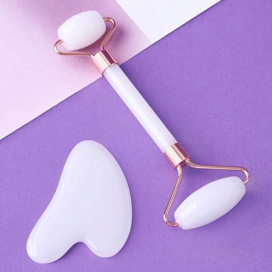 Facial Jade Roller Massager Package Scraper Beauty Tool