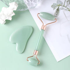 Facial Jade Roller Massager Package Scraper Beauty Tool