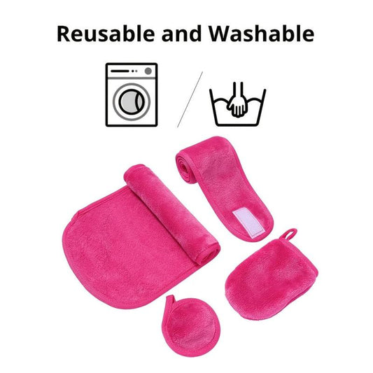 4 Pcs Reusable Microfiber Makeup Remover Towels, Remove Mascara & More