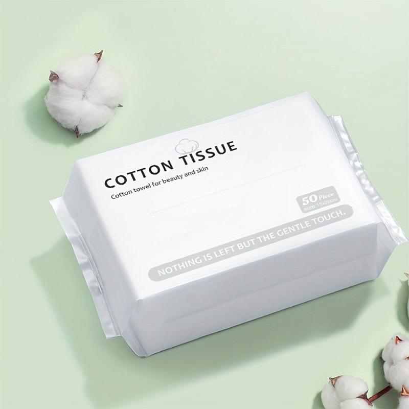 50pcs Disposable Face Towel Thickened Soft Towel Wet & Dry Cotton Soft Towel