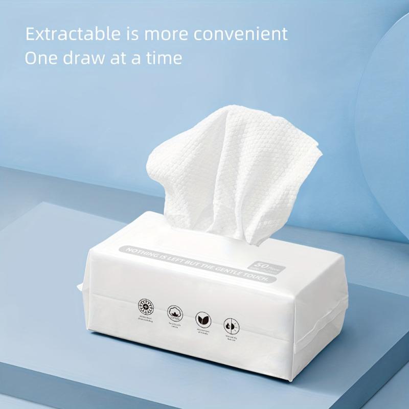 50pcs Disposable Face Towel Thickened Soft Towel Wet & Dry Cotton Soft Towel