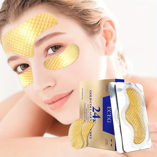Pearl Forehead Patch Set with 24K Eye Mask - Moisturizing and Pore Refining