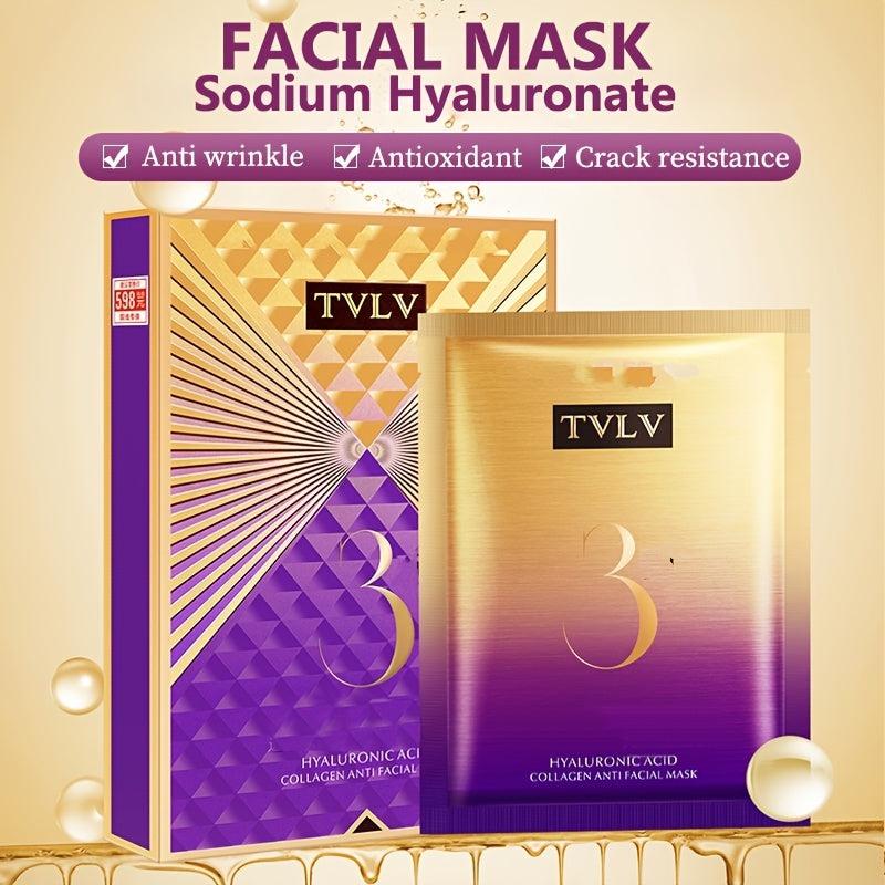 Hyaluronic Acid Collagen Mask 15pcs Moisturizing Even Skin Tone Smooth Wrinkles