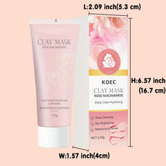 Rose & Niacinamide Clay Mask Deep Cleaning Nourish Mud Mask
