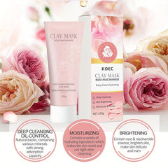 Rose & Niacinamide Clay Mask Deep Cleaning Nourish Mud Mask