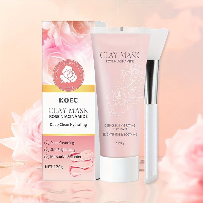 Rose & Niacinamide Clay Mask Deep Cleaning Nourish Mud Mask