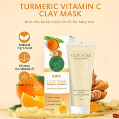 Turmeric Clay Mask with Mask Brush - Deep Cleaning Mud Mask