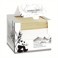 Bamboo Disposable Face Towel Biodegradable Large Dry Face Wipes 60 Count Box