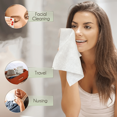 2 Pack Bamboo Disposable Face Towels Biodegradable Large Dry Face Wipes