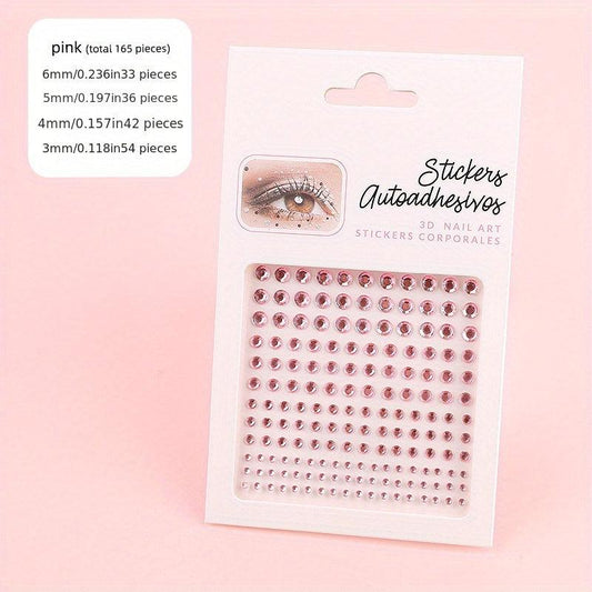 165 Pcs Eye & Face Acrylic Crystal Sticker Makeup Party Halloween Cosplay